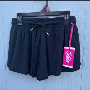 Justice Black Flutter Girls' Shorts